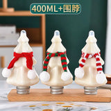Sapin de Noël en plastique HI avec couvercle, chapeau créatif, écharpe, décor, clics transparents, récipient à boissons, café, jus, 400ml, 10 pièces