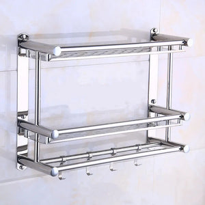 Étagère de salle de bain murale, support de rangement Simple pour salle de douche, Installation sans trou en métal