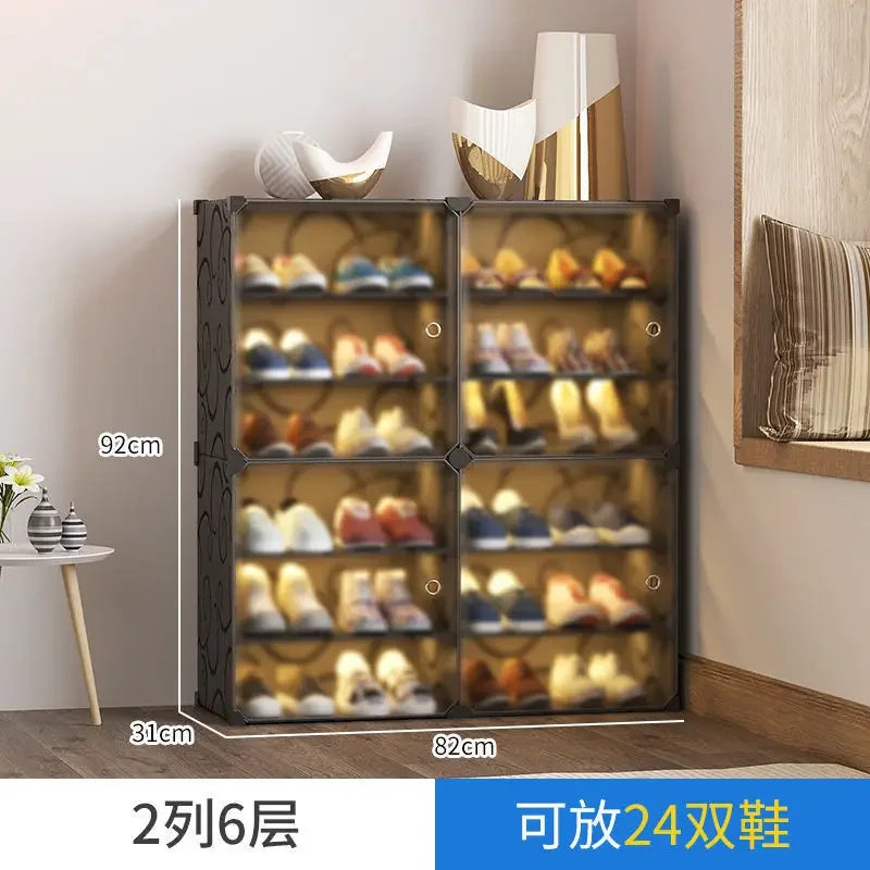 Armoire de rangement pour chaussures domestique T1, étagère multicouche durable, entrée dans la porte contre le mur, meuble de bain
