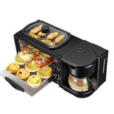 Machine à Petit-Déjeuner Électrique 3 en 1, Machine à Sandwich, Cafetière Multifonction, Mini Four Ménager, JxPizza, Poêle à Frire