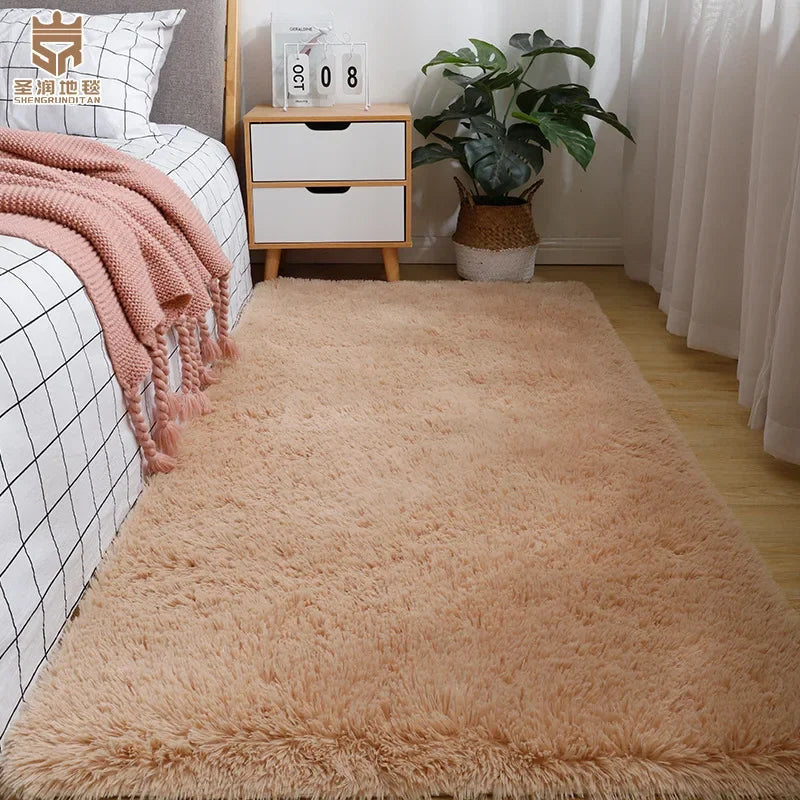 VIKmemorial-Couverture de lit en peluche pour chambre à coucher, tapis de maison complet, nordique, salon, fille, polymères de sol, 40x60cm